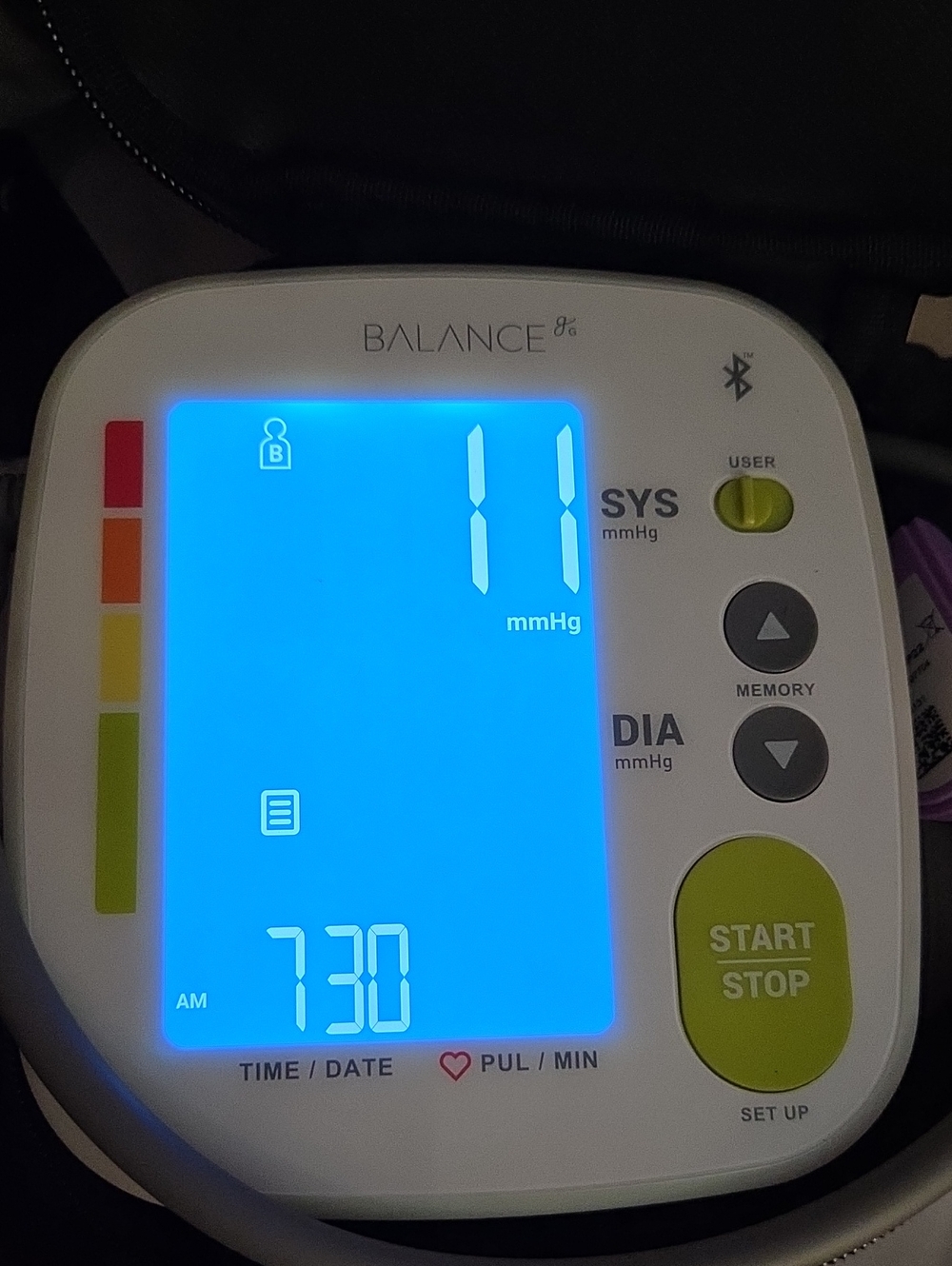 Balance Digital Blood Pressure Monitor - White with Green Accents